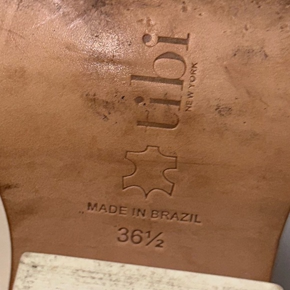tibi Blane Leather Neutral Chunky Block Heel Open Toe Boho Mules Sz 36.5 (US 6) - Picture 11 of 12